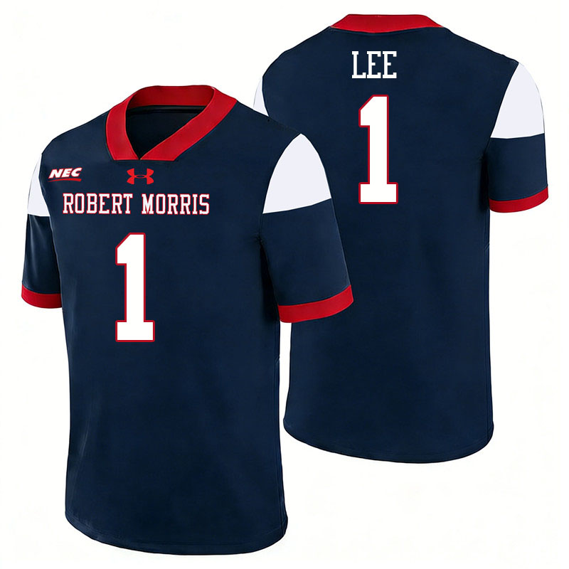 Robert Morris Colonials #1 Thomas Lee College Football Jerseys,Uniforms Stitched-Navy